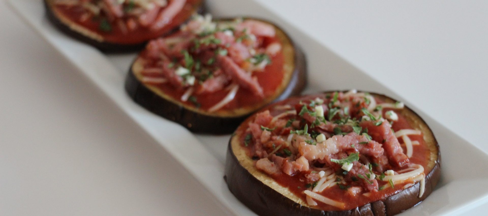 Mini pizzas d'aubergine