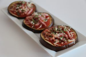 Mini pizzas d'aubergine