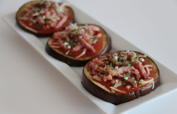 Mini pizzas d'aubergine